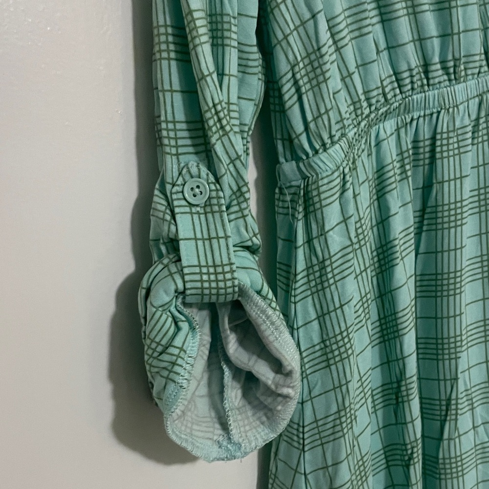 41 Hawthorn Mint Checkered Long Sleeve Dress women’s medium -NWT - Picture 3 of 6